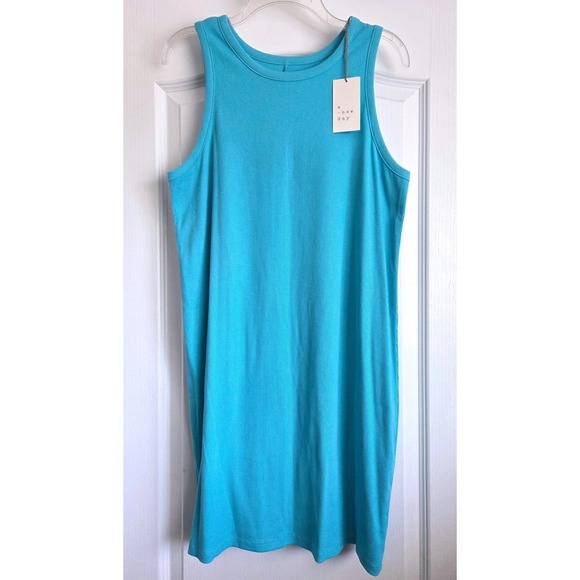 a new day Dresses & Skirts - A New Day Teal Ribbed Knit Tank Mini Dress Sz XL Sleeveless Crew Neck NEW